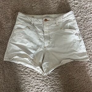 Women's Cream Denim Shorts